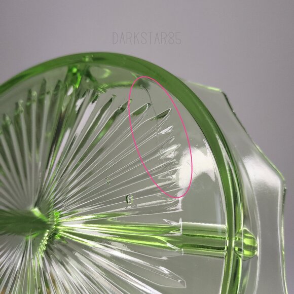 Vintage Depression Uranium Glass 12-Sided 4 Part Relish Dish - Picture 10 of 13